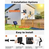 Lichtsnoer op zonne-energie, voor buiten, 22 + 2 m, 220 leds, lichtketting voor buiten, weerbestendig, 8 modi, warmwit, voor tuin, balkon, terras, feest, bruiloft, Kerstmis