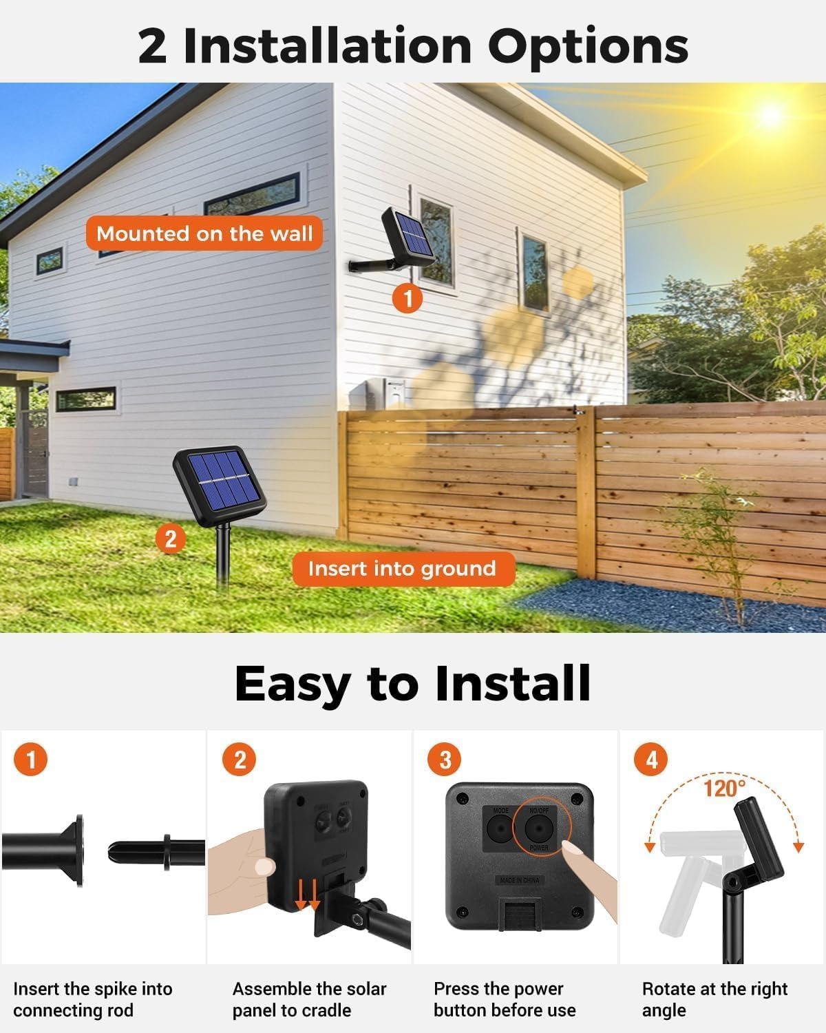 Lichtsnoer op zonne-energie, voor buiten, 22 + 2 m, 220 leds, lichtketting voor buiten, weerbestendig, 8 modi, warmwit, voor tuin, balkon, terras, feest, bruiloft, Kerstmis