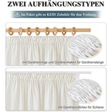 PONY DANCE Linen Look Gordijnen Creme 280x140 cm - 2 stuks, Boho Stijl met Plisséstroken, Halfverduisterend