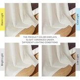 PONY DANCE Linen Look Gordijnen Creme 280x140 cm - 2 stuks, Boho Stijl met Plisséstroken, Halfverduisterend