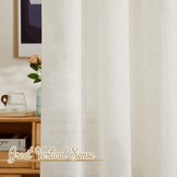 PONY DANCE Linen Look Gordijnen Creme 280x140 cm - 2 stuks, Boho Stijl met Plisséstroken, Halfverduisterend