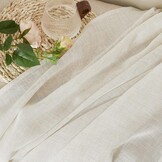 PONY DANCE Linen Look Gordijnen Creme 280x140 cm - 2 stuks, Boho Stijl met Plisséstroken, Halfverduisterend