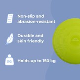 Opblaasbaar kussen, diameter 33 cm, met luchtpomp, balanskussen, trainingskussen, zit- en rugkussen