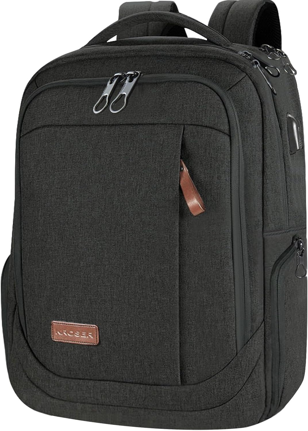 KROSER Laptop Rugzak 17,3 inch Handbagage, Waterafstotend, Multifunctioneel voor Zakelijk/Reizen, Heren/Dames - Zwart