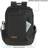 KROSER Laptop Rugzak 17,3 inch Handbagage, Waterafstotend, Multifunctioneel voor Zakelijk/Reizen, Heren/Dames - Zwart