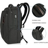 KROSER Laptop Rugzak 17,3 inch Handbagage, Waterafstotend, Multifunctioneel voor Zakelijk/Reizen, Heren/Dames - Zwart
