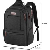 KROSER Laptop Rugzak 17,3 inch Handbagage, Waterafstotend, Multifunctioneel voor Zakelijk/Reizen, Heren/Dames - Zwart