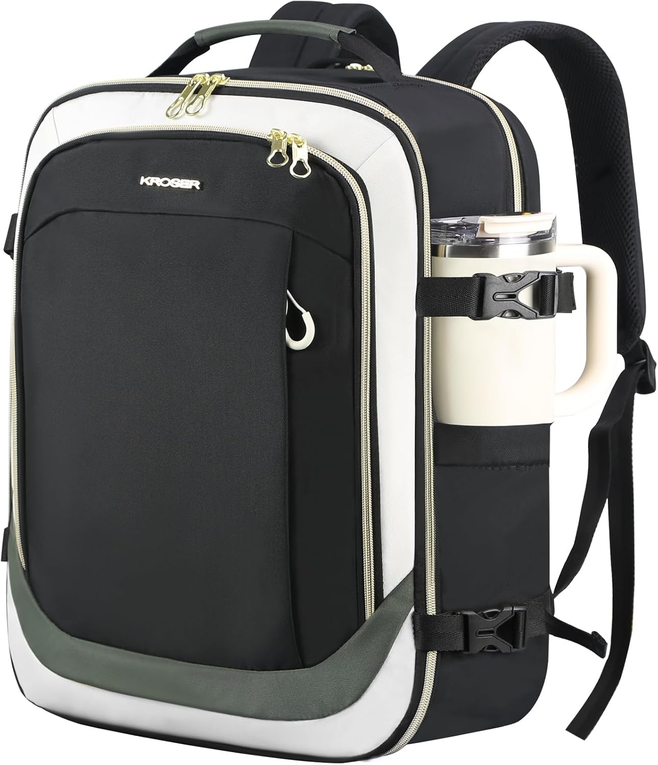 KROSER Laptop Rugzak 17,3 inch Handbagage, Waterafstotend, Multifunctioneel voor Zakelijk/Reizen, Heren/Dames - Zwart