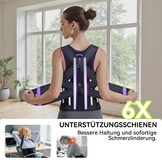 Innovatieve rugsteungordel, houdingscorrectie, rug, dames, heren, rechte rug, rechthouder [verstelbaar en ademend], houdingstrainer, ruggordel, rug, postuurcorrector, onzichtbaar (paars, M)