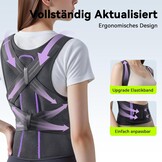 Innovatieve rugsteungordel, houdingscorrectie, rug, dames, heren, rechte rug, rechthouder [verstelbaar en ademend], houdingstrainer, ruggordel, rug, postuurcorrector, onzichtbaar (paars, M)