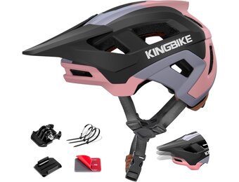 KINGBIKE Professionele E-MTB Fietshelm met NTA-8776 Certificering, Verstelbaar Visier & Camera Mount - Volwassenen