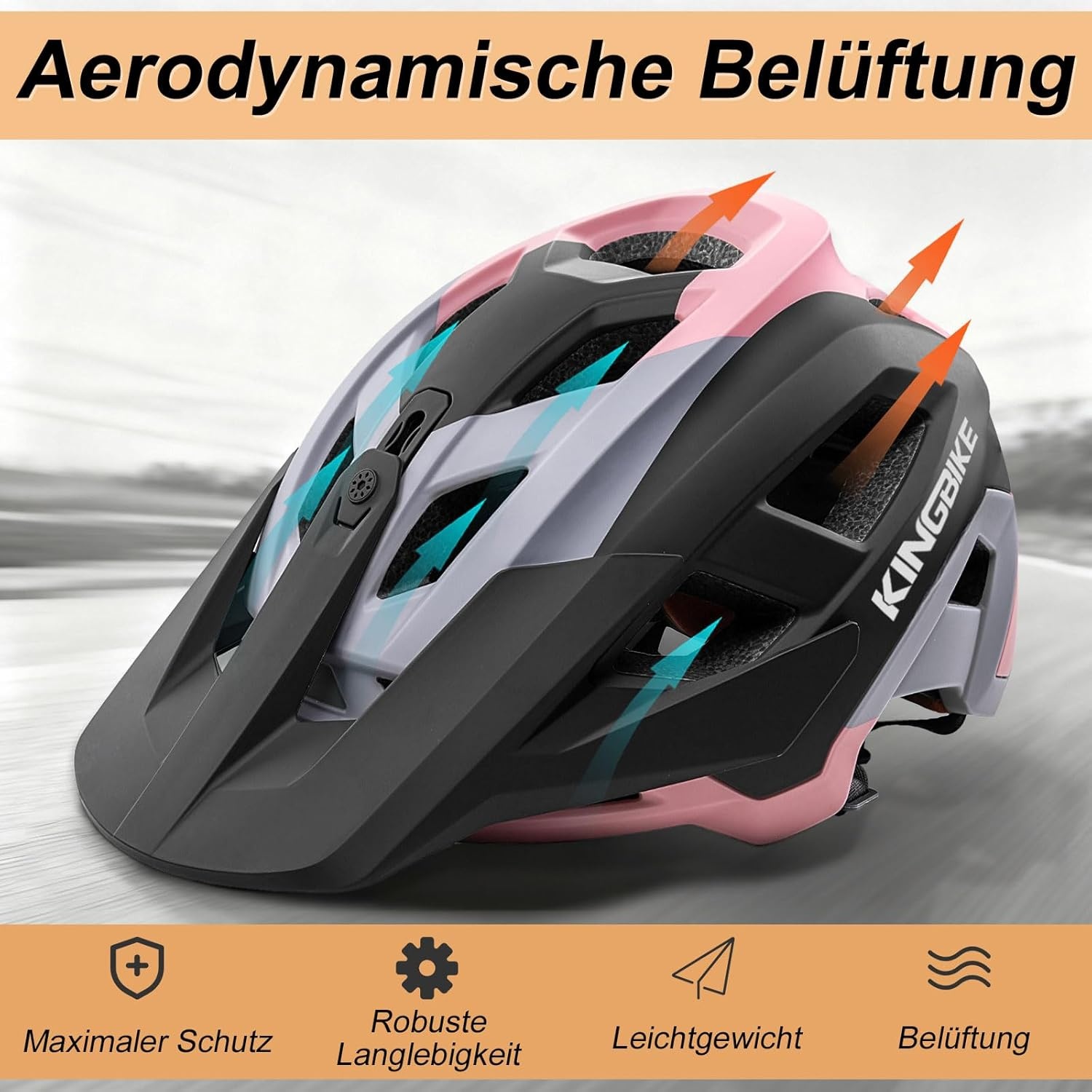 KINGBIKE Professionele E-MTB Fietshelm met NTA-8776 Certificering, Verstelbaar Visier & Camera Mount - Volwassenen