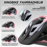 KINGBIKE Professionele E-MTB Fietshelm met NTA-8776 Certificering, Verstelbaar Visier & Camera Mount - Volwassenen