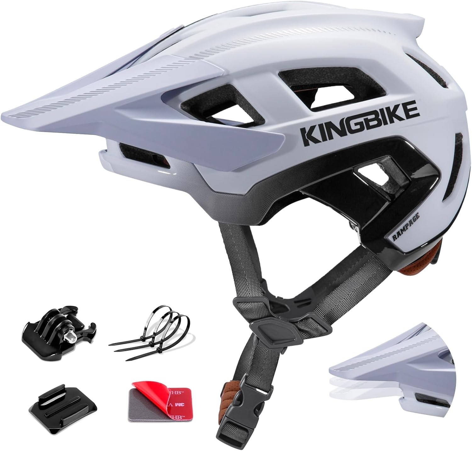 KINGBIKE Professionele E-MTB Fietshelm met NTA-8776 Certificering, Verstelbaar Visier & Camera Mount - Volwassenen