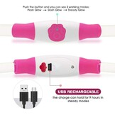 2 stuks led-hondenhalsbanden, USB-oplaadbaar, waterdicht, kan op elke maat worden gesneden, geschikt voor kleine honden, middelgrote honden, grote honden, groen + roze