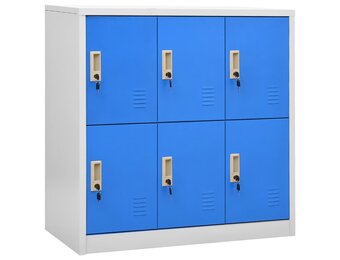 vidaXL Lockerkast 90x45x92,5 cm staal lichtgrijs en blauw