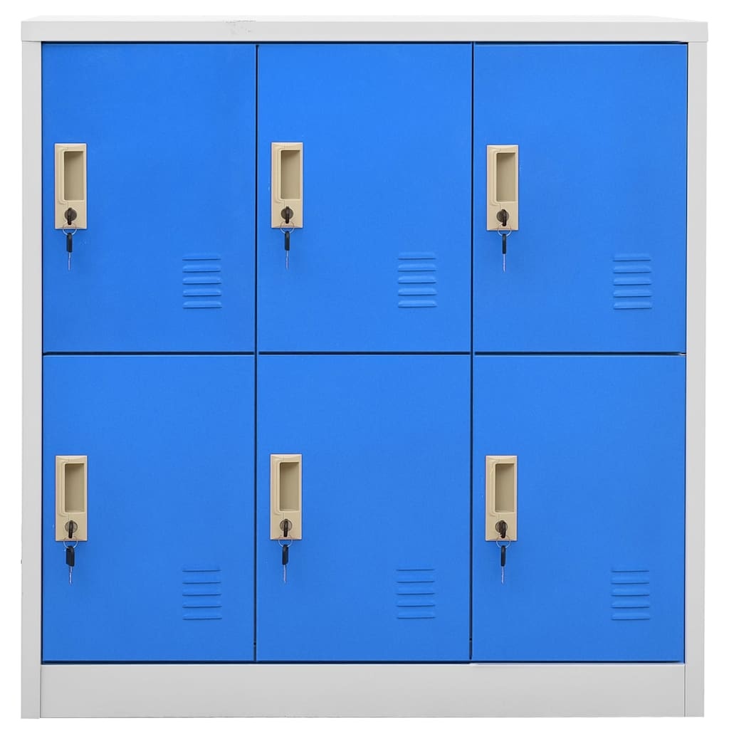 vidaXL Lockerkast 90x45x92,5 cm staal lichtgrijs en blauw