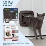 PetSafe Microchip Katdeur - Buiten- of Binnenkatflap - Multi-User RFID Toegang voor Tot 40 Huisdieren - 4-Weg Vergrendeling, Weerbestendig, Gemakkelijk te Installeren - Bruin