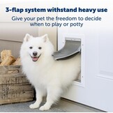 PetSafe Extreme Weer Huisdierdeur - Drievoudige Flap, Energiezuinig, Aanpasbaar Frame - Groot