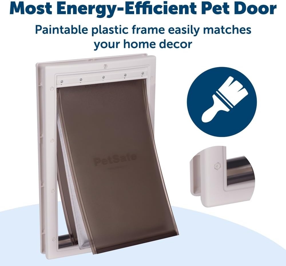 PetSafe Extreme Weer Huisdierdeur - Drievoudige Flap, Energiezuinig, Aanpasbaar Frame - Groot