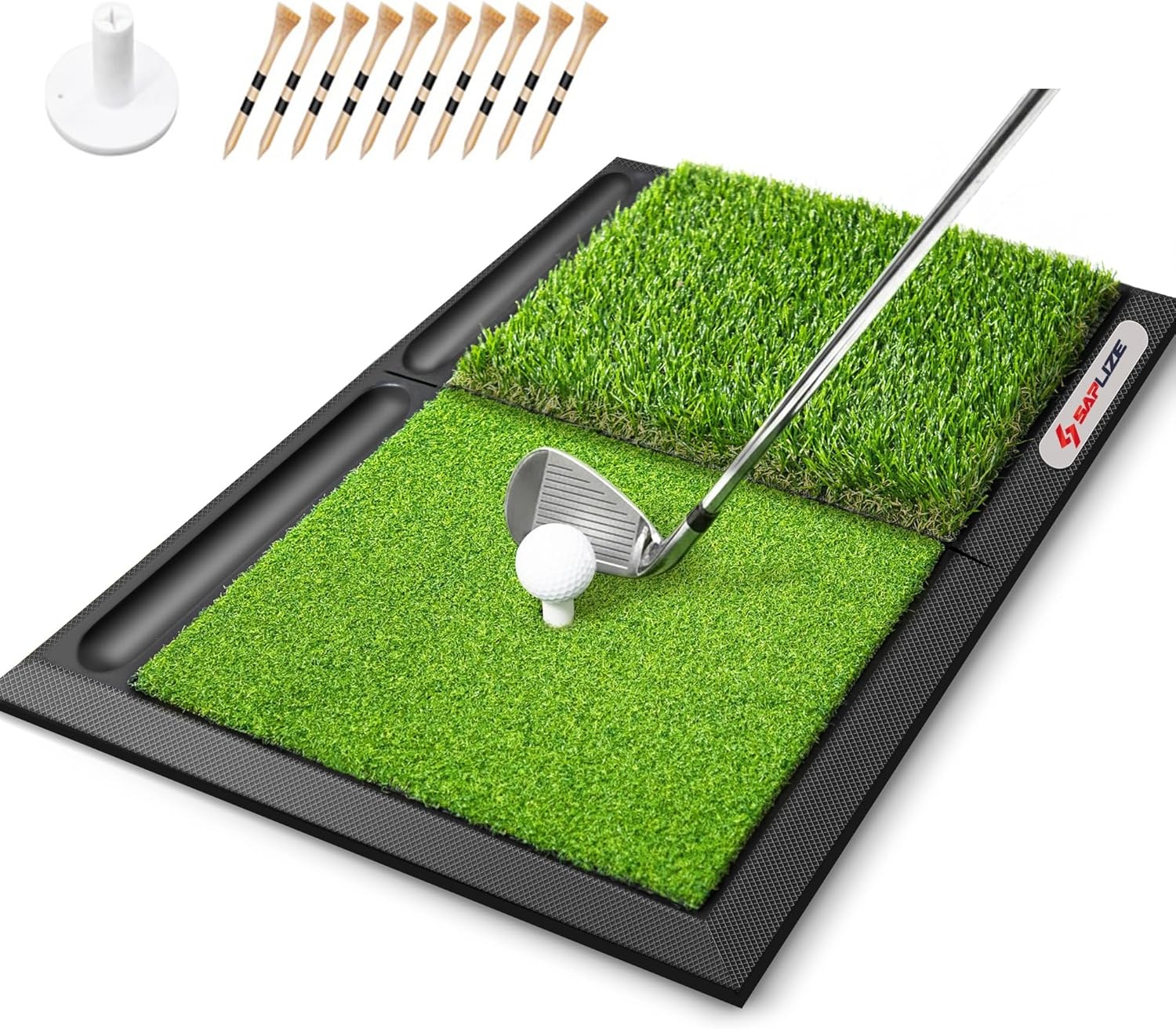 SAPLIZE Grote opvouwbare golfslagmat, nauwe lie, rough en fairway voor driving, chipping en putting-training, draagbare golfoefenmat