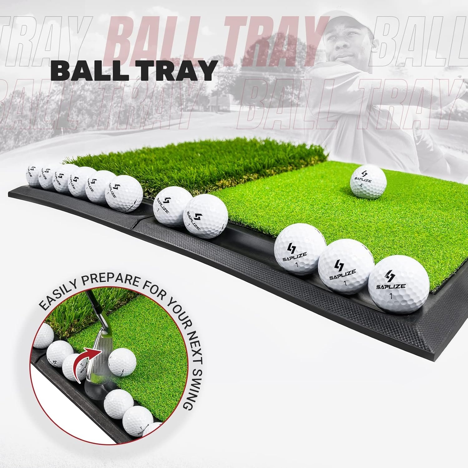 SAPLIZE Grote opvouwbare golfslagmat, nauwe lie, rough en fairway voor driving, chipping en putting-training, draagbare golfoefenmat