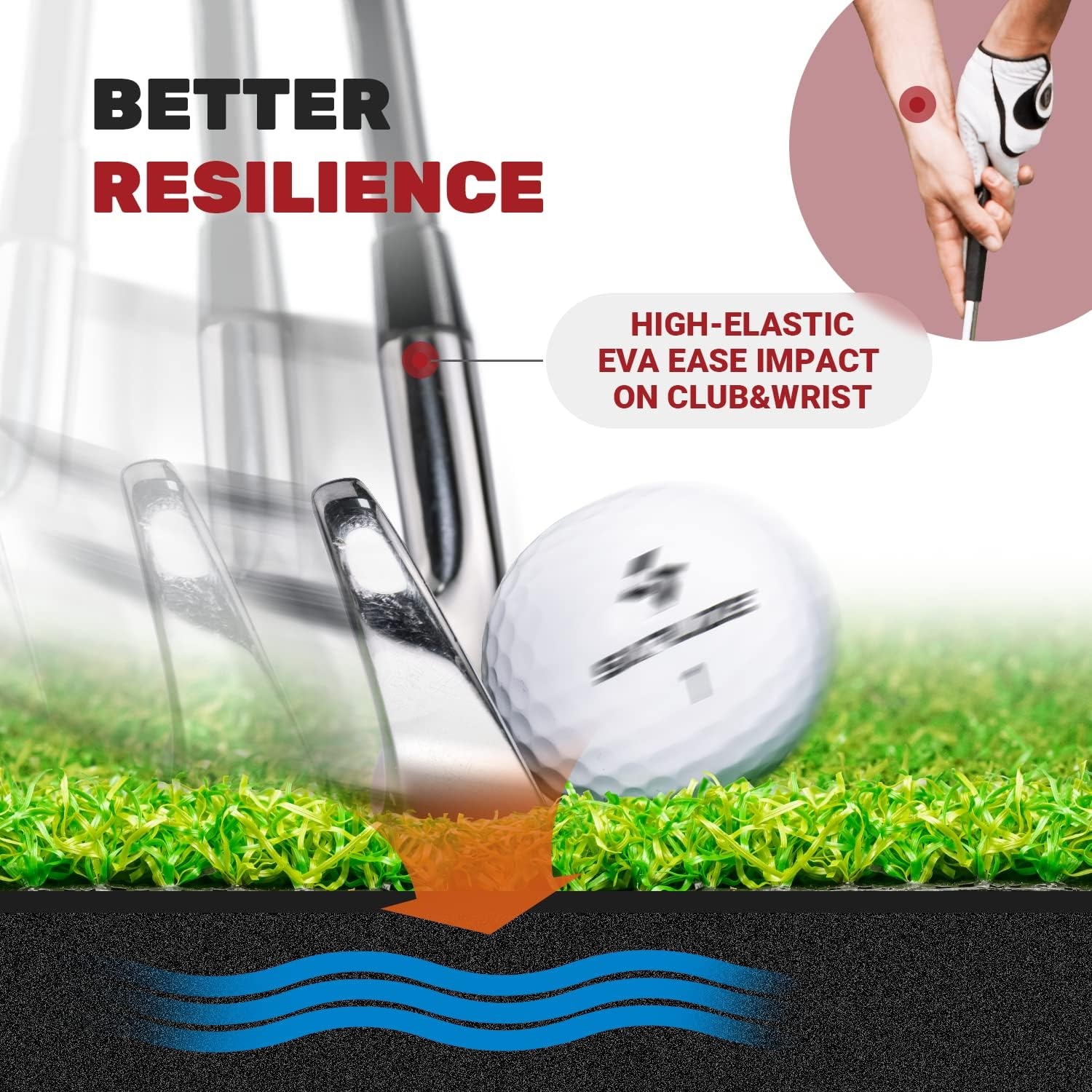 SAPLIZE Grote opvouwbare golfslagmat, nauwe lie, rough en fairway voor driving, chipping en putting-training, draagbare golfoefenmat
