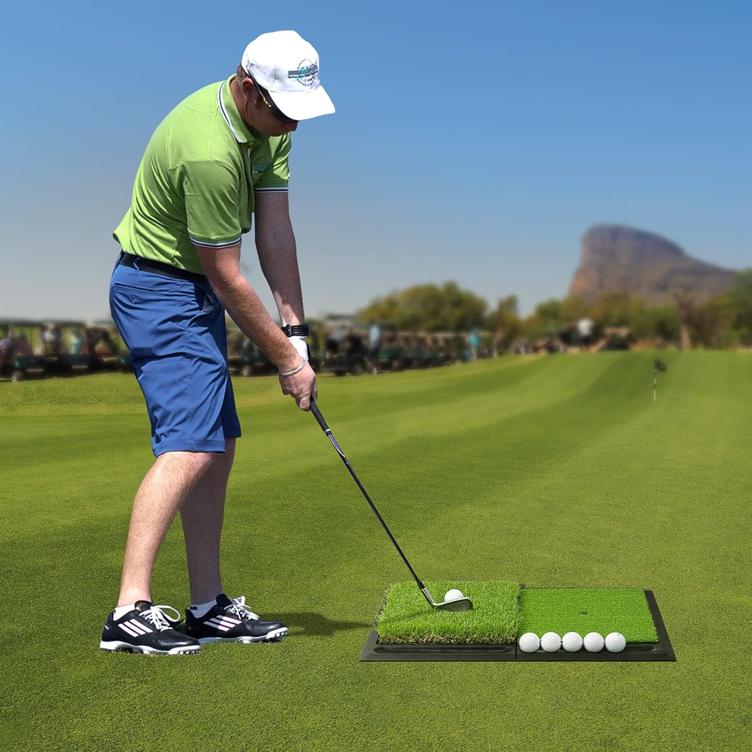 SAPLIZE Grote opvouwbare golfslagmat, nauwe lie, rough en fairway voor driving, chipping en putting-training, draagbare golfoefenmat