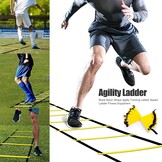 Agility Speed Voetbaltrainingsset, coördinatieladder, trainingsaccessoireset - inclusief 8 m trainingsladder, 16 x kegels voor slalom, weerstand parachute, springtouw, 5 weerstandsbanden