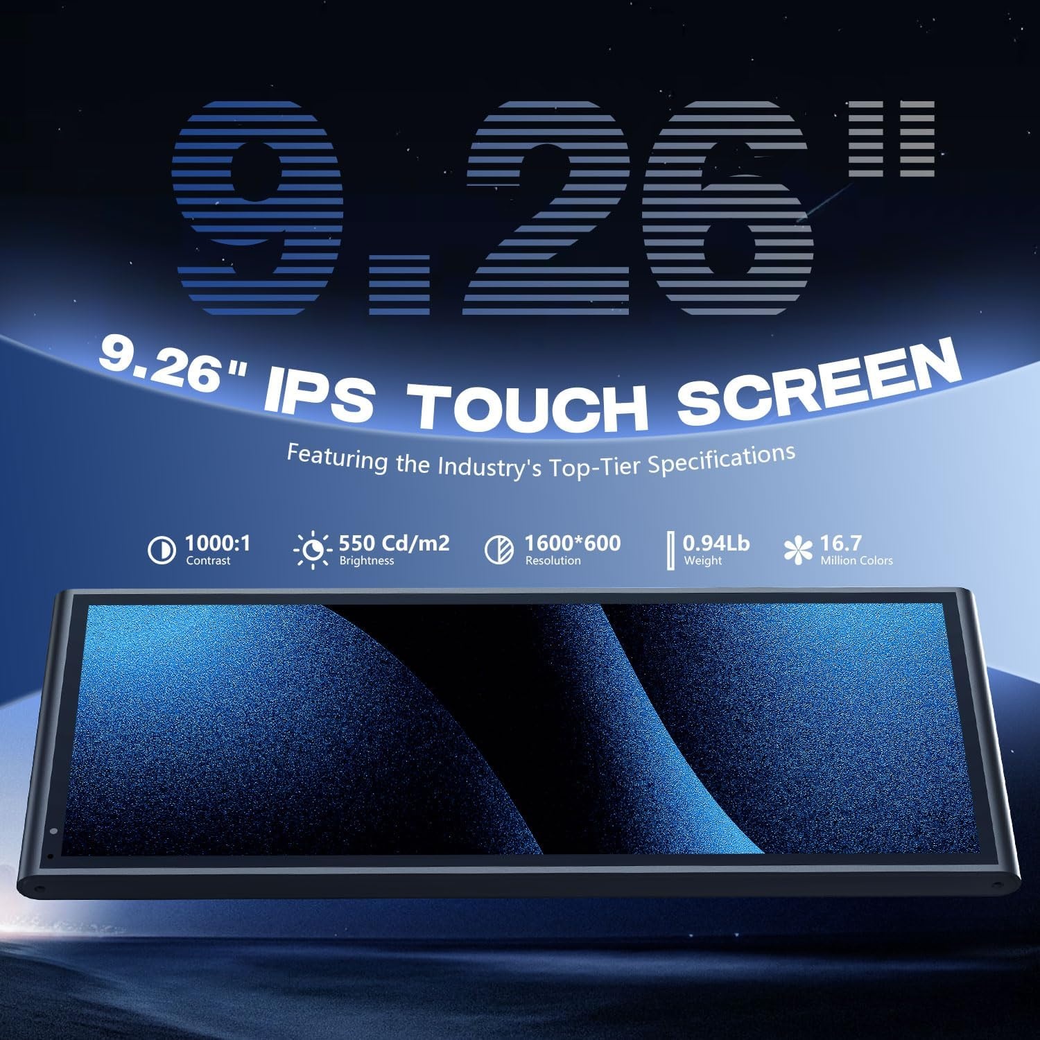 9.26 inch Draadloos CarPlay & Android Auto Scherm met Camera, Bluetooth 5.0 en GPS