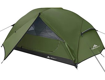 Forceatt kampeertent 2-3 personen, 2 deuren ventilatie dubbellaagse waterdichte lichte backpacktent met draagtas, 3-4 seizoenen, eenvoudig op te zetten, ideaal voor kamperen, wandelen en buiten.