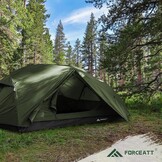 Forceatt kampeertent 2-3 personen, 2 deuren ventilatie dubbellaagse waterdichte lichte backpacktent met draagtas, 3-4 seizoenen, eenvoudig op te zetten, ideaal voor kamperen, wandelen en buiten.