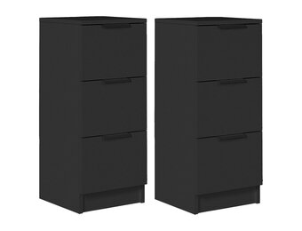 vidaXL Dressoirs 2 st 30x30x70 cm bewerkt hout zwart
