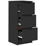 vidaXL Dressoirs 2 st 30x30x70 cm bewerkt hout zwart