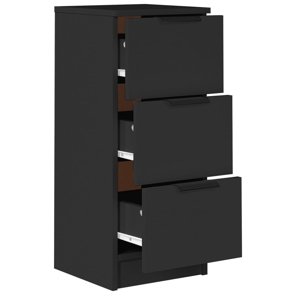 vidaXL Dressoirs 2 st 30x30x70 cm bewerkt hout zwart