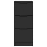 vidaXL Dressoirs 2 st 30x30x70 cm bewerkt hout zwart
