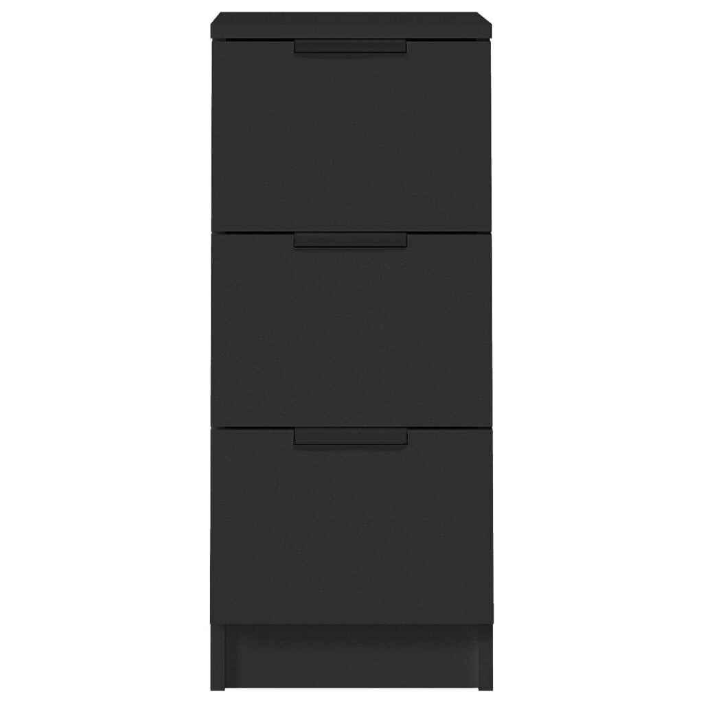 vidaXL Dressoirs 2 st 30x30x70 cm bewerkt hout zwart