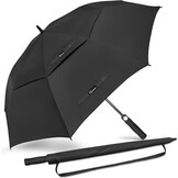 NINEMAX Golf Paraplu 68Inch - Golf Paraplu Extra Sterke Automatische Open Grote Paraplu Winddicht Dubbellaags Luifel Paraplu voor Familie Mannen(Zwart)