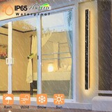 Wandlamp voor buiten, dimbaar, 20 W, buitenlamp met afstandsbediening, IP65, waterdicht, acryl, lange wandverlichting voor buiten, voor villa, terras, tuin, zwart, 100 cm, 110-240 V