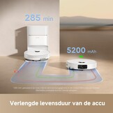 DREAME D20 Pro Plus-robotstofzuiger, zuigkracht van 13.000 Pa, dubbele ontwarrende borstel voor dierenhaar, hoekreiniging, zelflegend, LDS-navigatie en laservermijding, 2-in-1 stofzuiger en dweil
