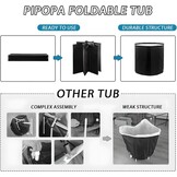 AYES Opvouwbaar dompelbad voor volwassenen, draagbaar ijsbad voor koudwatertherapie-training, dompelbad voor buiten, vrijstaande badkuip voor douche, spa, sauna, badkamer (zwart, 70x70x65 cm)