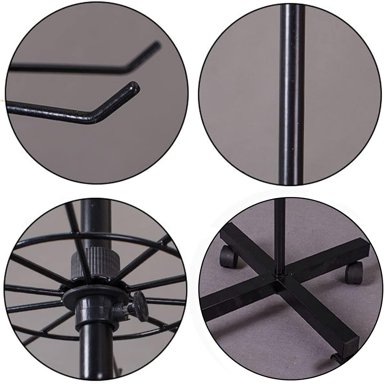 Retail Display Rack, 7 Tier Draaibare Display Stand, Standing Haak Standaard voor Card Sieraden Sleutelhangers Sokken Ketting Postkaart, Winkel Vrijstaand Metaal Verkoopstand (Zwart)