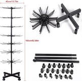 Retail Display Rack, 7 Tier Draaibare Display Stand, Standing Haak Standaard voor Card Sieraden Sleutelhangers Sokken Ketting Postkaart, Winkel Vrijstaand Metaal Verkoopstand (Zwart)