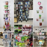 Retail Display Rack, 7 Tier Draaibare Display Stand, Standing Haak Standaard voor Card Sieraden Sleutelhangers Sokken Ketting Postkaart, Winkel Vrijstaand Metaal Verkoopstand (Zwart)