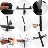 Retail Display Rack, 7 Tier Draaibare Display Stand, Standing Haak Standaard voor Card Sieraden Sleutelhangers Sokken Ketting Postkaart, Winkel Vrijstaand Metaal Verkoopstand (Zwart)