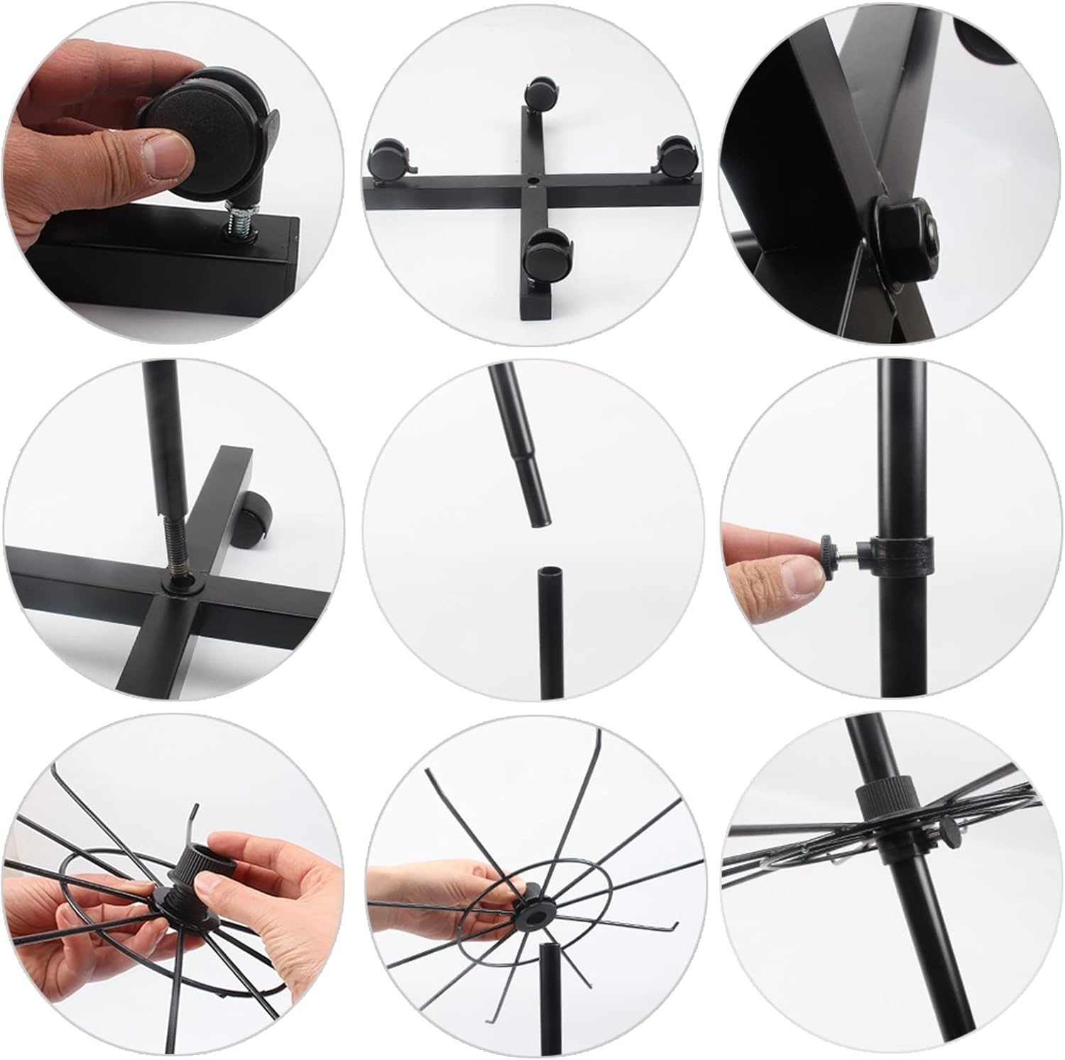 Retail Display Rack, 7 Tier Draaibare Display Stand, Standing Haak Standaard voor Card Sieraden Sleutelhangers Sokken Ketting Postkaart, Winkel Vrijstaand Metaal Verkoopstand (Zwart)