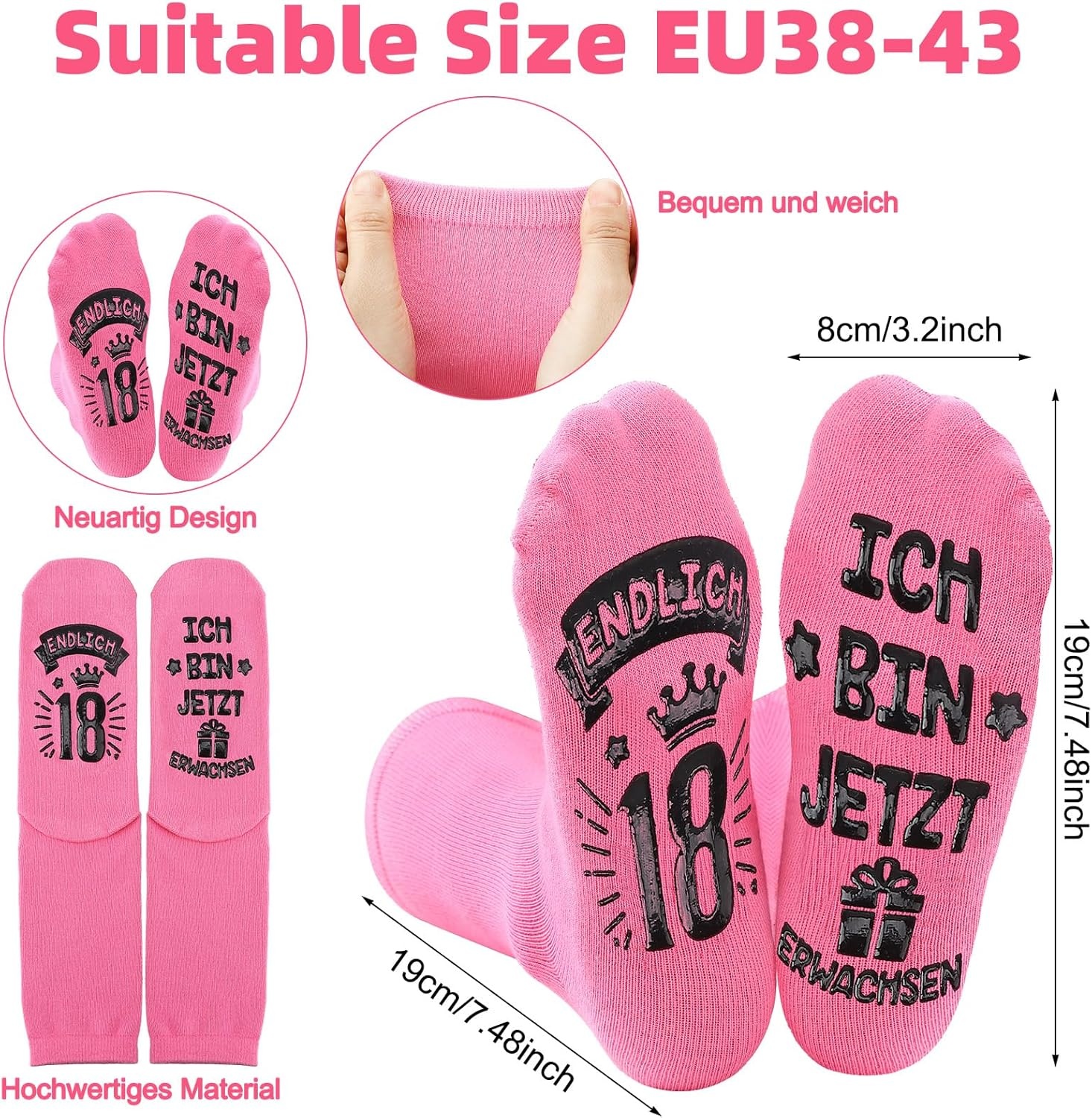 Cadeauset 18e Verjaardag: Make-uptas, Sokken & Sleutelhanger | Wit | 76% Korting
