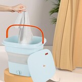 Mini opvouwbare wasmachine met sterilisatie - Draagbaar & Elektrisch voor Reizen, Ondergoed, Sokken, Kinderkleding - Blauw