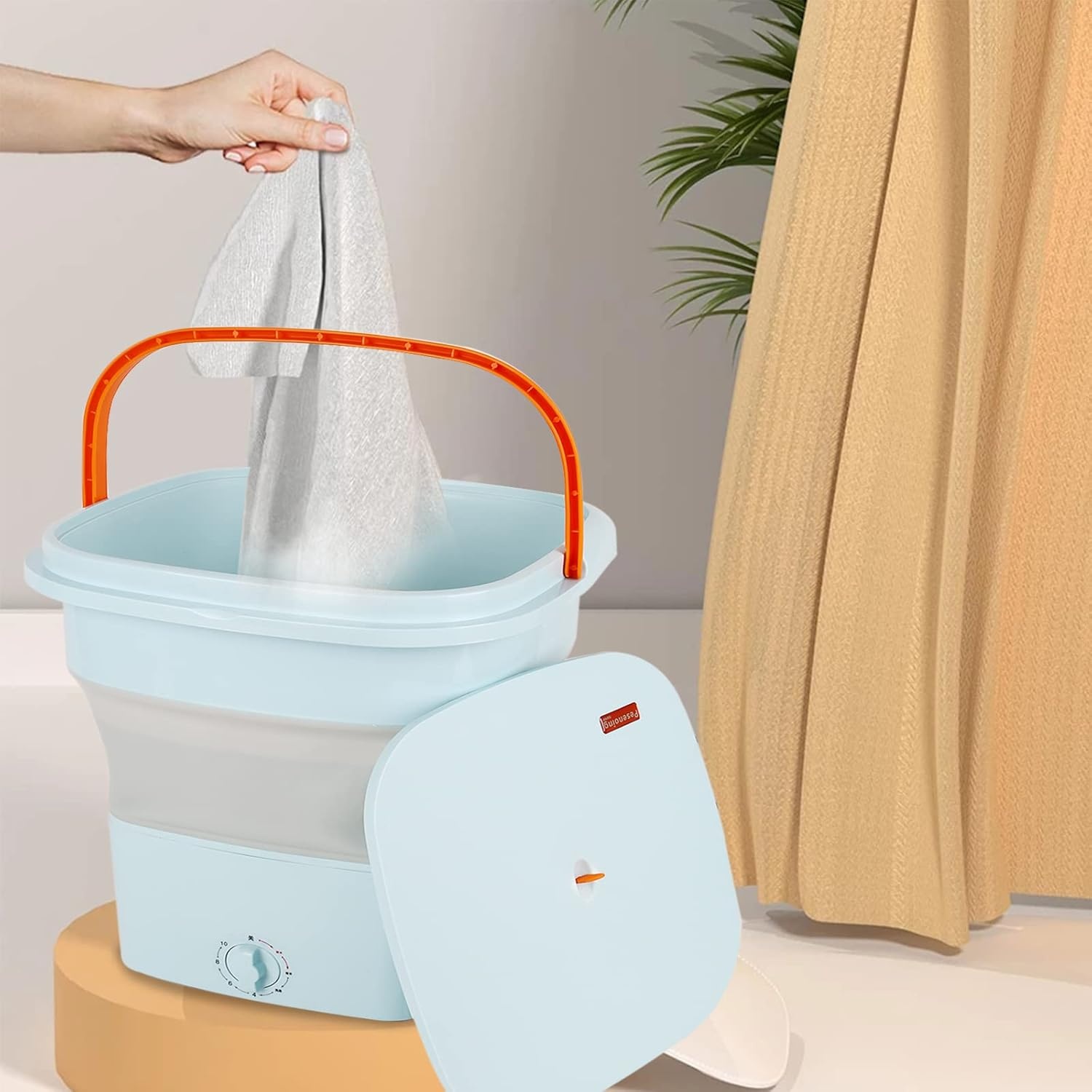 Mini opvouwbare wasmachine met sterilisatie - Draagbaar & Elektrisch voor Reizen, Ondergoed, Sokken, Kinderkleding - Blauw