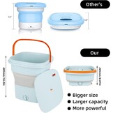 Mini opvouwbare wasmachine met sterilisatie - Draagbaar & Elektrisch voor Reizen, Ondergoed, Sokken, Kinderkleding - Blauw